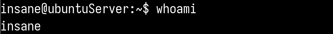 Output of whoami command